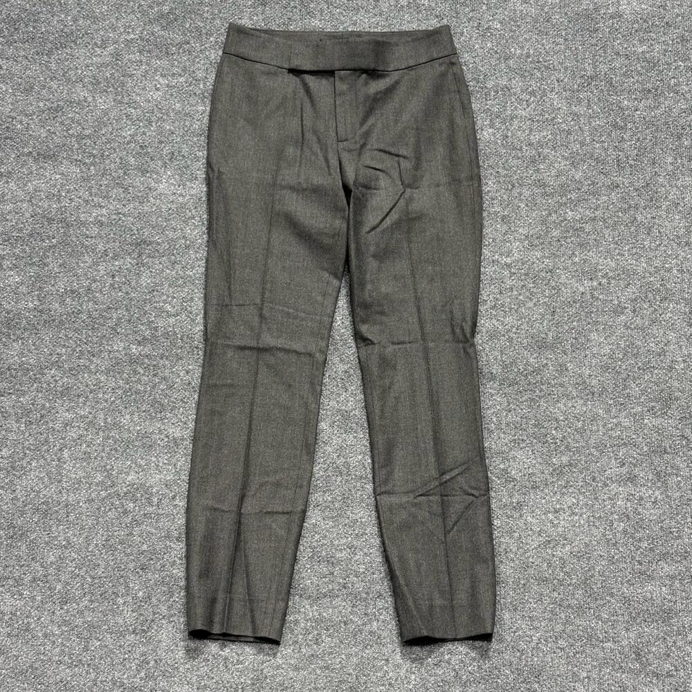 Ralph Lauren Pants Womens 2 Gray Wool Slim Leg Dress Trousers Lined Stretch